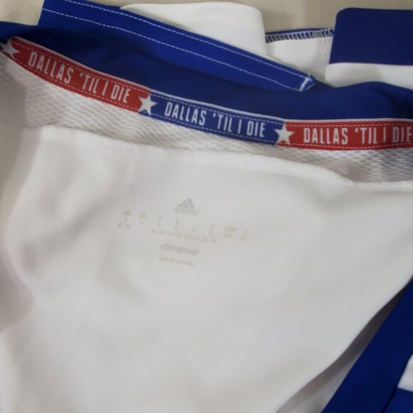 FC DALLAS Blue and White Adidas Advocare Jersey VNeck Top SMALL S - Picture 3 of 3
